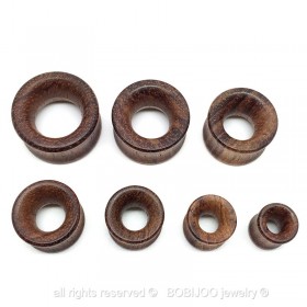 PIP0014 BOBIJOO Jewelry Plug Retractor Extender Wood Brown