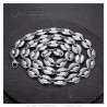 Large pendant Christ head on cross 75mm steel Silver Coffee Bean IM#24486