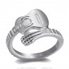 Classical guitar ring Stainless steel Silver IM#24513