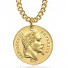 Ciondolo Napoleone III 20 Franchi Acciaio Inossidabile Oro IM#24520
