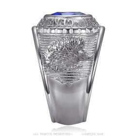 University ring Gens du voyage France Niglo Blue Silver IM#24563