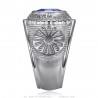 University ring Gens du voyage France Niglo Blue Silver IM#24564