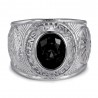 Bague universitaire Gens du voyage France Niglo Noir Argent  IM#24567