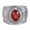 University ring Gens du voyage France Niglo Red Silver IM#24573