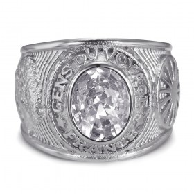 University ring Gens du voyage France Niglo Diamond Silver IM#24579