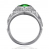 Anillo universitario Gens du voyage France Niglo Green Silver IM#24586