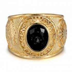 Anello universitario Gens du voyage France Niglo Black Gold IM#24603