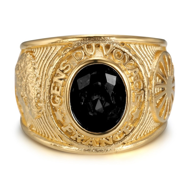 Anello universitario Gens du voyage France Niglo Black Gold IM#24603