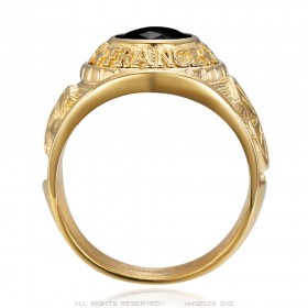 University ring Gens du voyage France Niglo Black Gold IM#24604