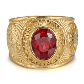 University ring Gens du voyage France Niglo Red Gold IM#24610