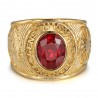 Bague universitaire Gens du voyage France Niglo Rouge Or  IM#24610