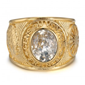 University ring Gens du voyage France Niglo Diamond Gold IM#24617