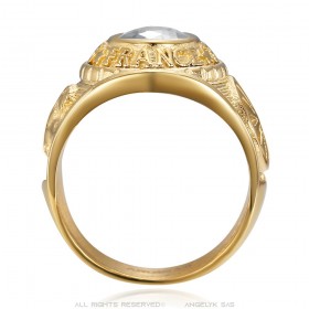 University ring Gens du voyage France Niglo Diamond Gold IM#24618