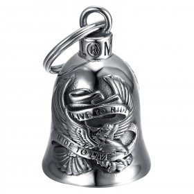 Motorcycle Bell Mocy Bell Eagle Live to Ride Stainless Steel Silver IM#24637