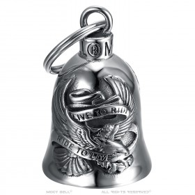 Motorcycle Bell Mocy Bell Eagle Live to Ride Stainless Steel Silver IM#24638