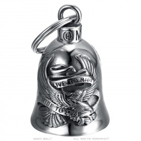 Motorradklingel Mocy Bell Eagle Live to Ride Edelstahl Silber IM#24638