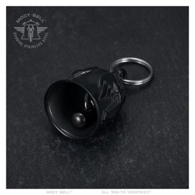 Mocy Bell Cross Wings Motorcycle Bell Stainless Steel Black IM#24657