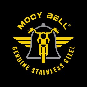 Clochette moto Mocy Bell Cross Wings Acier inoxydable Noir  IM#24659