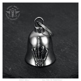 Motorcycle Bell Mocy Bell Middle Finger Stainless Steel Silver IM#24668