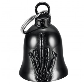 Campana de motocicleta Mocy Bell dedo medio acero inoxidable negro IM#24672