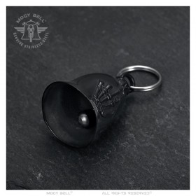 Motorradklingel Mocy Bell Mittelfinger Edelstahl Schwarz IM#24675