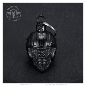 Mocy Bell Monkey Biker Motorcycle Bell Stainless Steel Black IM#24692