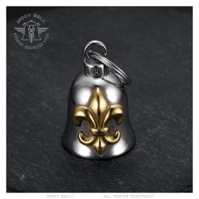 Timbre de motocicleta Mocy Bell Fleur de Lys Acero inoxidable Dorado IM#24710