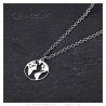 World Map Pendant Stainless Steel Silver IM#24725