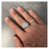 Ring of the Virgin Mary Sara and Cross Steel Silver Diamonds IM#24740