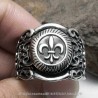Anillo anillo de Plata de Acero Inoxidable de Fleur-de-Lys   IM#24756