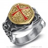 Templar Ring Signet Ring Red Cross Coat of Arms Shield   IM#24767