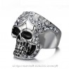 Signet Ring skull Head Rhinestone Silver Steel  IM#24798