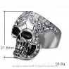 Siegelring Ring mit totenkopf-Strass-Silber-Stahl  IM#24799