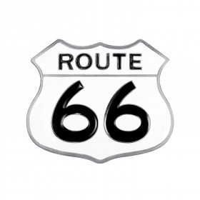 Boucle de Ceinture Blason Route 66 Email Blanc Noir  IM#24803