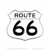 Hebilla de cinturón con escudo de armas de la Ruta 66, esmalte blanco y negro IM#24804