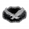 Silver Eagle Belt Buckle USA Black Enamel IM#24808