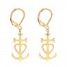 Boucles d'Oreilles Croix de camargue Acier inoxydable Or  IM#24839