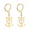 Camargue Cross Earrings Stainless Steel Gold IM#24839
