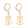 Camargue Cross Earrings Stainless Steel Gold IM#24840