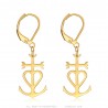 Camargue Cross Aretes Acero inoxidable Oro IM#24840