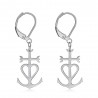 Boucles d'Oreilles Croix de camargue Acier inoxydable Argent  IM#24844