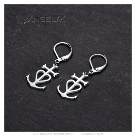 Camargue Cross Aretes Acero Inoxidable Plata IM#24846