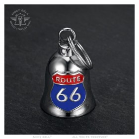 Mocy Bell Route 66 USA Motorradklingel Edelstahl Silber IM#24851