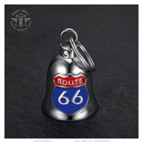 Mocy Bell Route 66 USA Timbre de motocicleta Acero inoxidable Plata IM#24851