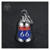 Mocy Bell Route 66 USA Motorradklingel Edelstahl Silber IM#24851