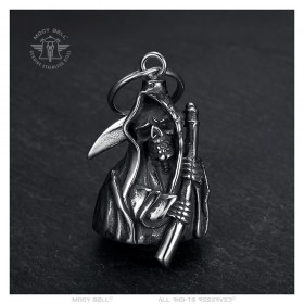 Motorcycle Bell Mocy Bell Grim Reaper Stainless Steel Silver IM#24857