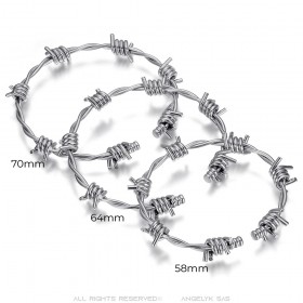 Barbed Wire Bracelet 316L Stainless Steel Silver IM#24868