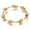 Brazalete de alambre de púas Acero inoxidable 316l dorado IM#24869