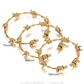 Barbed Wire Bracelet 316l Stainless Steel Gold IM#24870