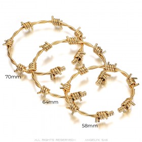 Bracciale in filo spinato Acciaio inossidabile 316l Oro IM#24870